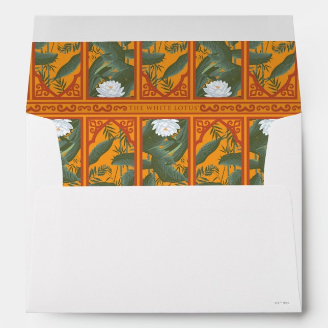 Sunset Botanical Panel Pattern - The White Lotus Envelope (Back (Bottom))
