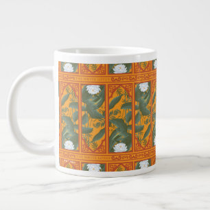 Sunset Botanical Panel Pattern - The White Lotus Large Coffee Mug