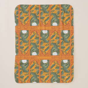 Sunset Botanical Panel Pattern - The White Lotus Sherpa Blanket