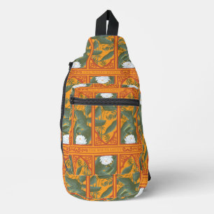 Sunset Botanical Panel Pattern - The White Lotus Sling Bag