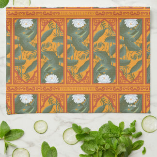 Sunset Botanical Panel Pattern - The White Lotus Tea Towel