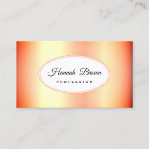 Sunset Bright Orange Ombre Colour Gradient Gold  Business Card