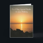 Sunset Brother Birthday Card<br><div class="desc">Brother birthday card ocean sunset design. Customise this birthday card with any text of your choice. Birthday card design by justbyjulie</div>