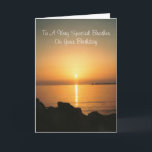Sunset Brother Birthday Card<br><div class="desc">Brother birthday card ocean sunset design. Customise this birthday card with any text of your choice. Birthday card design by justbyjulie</div>