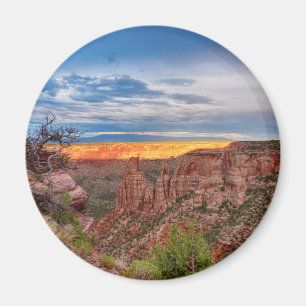Sunset Burning Ridge Colorado National Monument Magnet