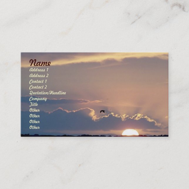 Sunset Business Card (Front)