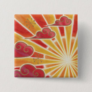 Sunset button badge square