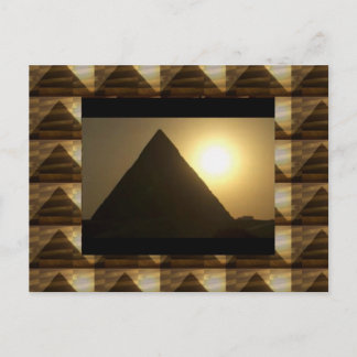 Sunset by PYRAMIDS of Egypt : Vintage Architecture Postcard