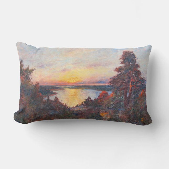 Sunset by the Coast (by Kimon Loghi) Lumbar Cushion (Front)