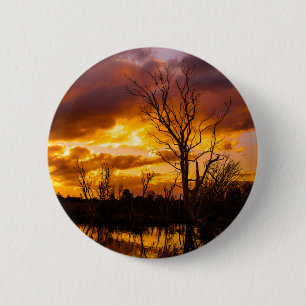 Sunset by the lake 6 cm round badge