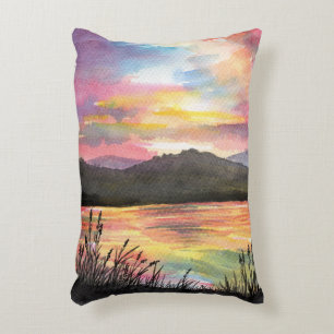 Sunset by the Lake Decorative Cushion