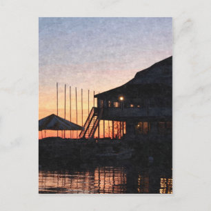 sunset by the lake , Kingston, Ontario,at twilight Postcard