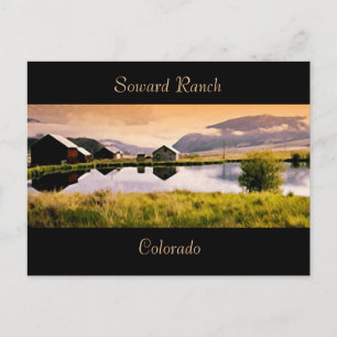 sunset by the lake postcard