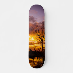 Sunset by the lake skateboard