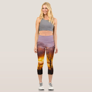 Sunset by the lake - Yoga Capri Leggings