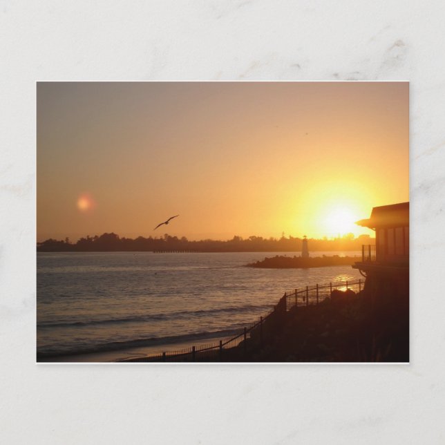 Sunset by the lighthouse postcard (Front)