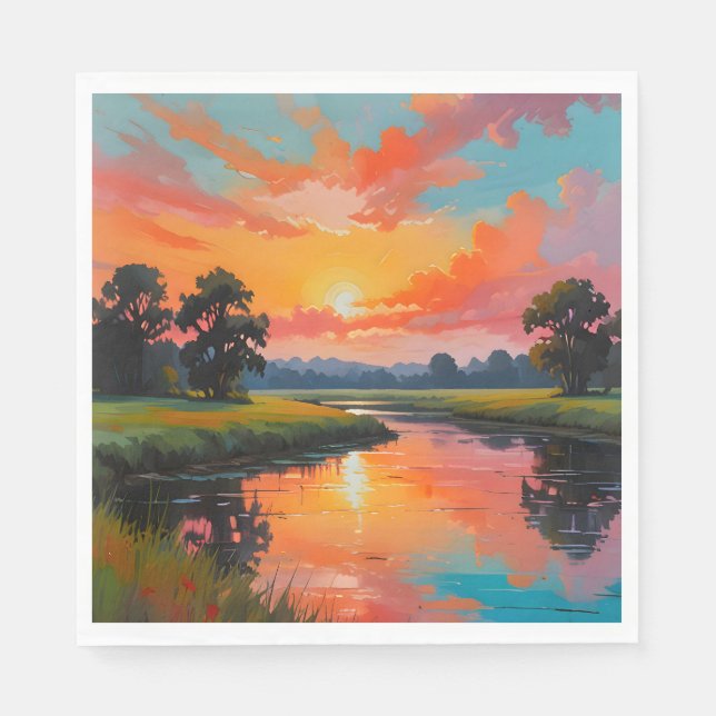 Sunset by the River Napkin (Front)