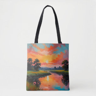 Sunset by the River Tote Bag