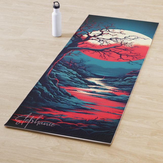 Sunset By The River With Tree Yoga Mat (In Situ)