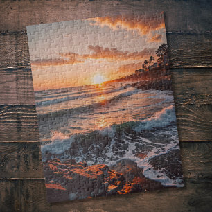 Sunset by the sea jigsaw puzzle