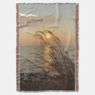 Sunset by the water, Realistic Art Throw Blanket