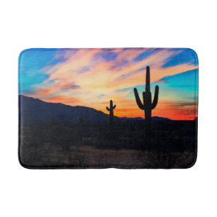 Sunset Cactus Desert Dusk Bath Mat