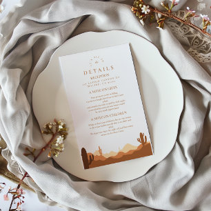 Sunset Cactus Desert Wedding Enclosure Card