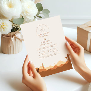 Sunset Cactus Desert Wedding Invitation