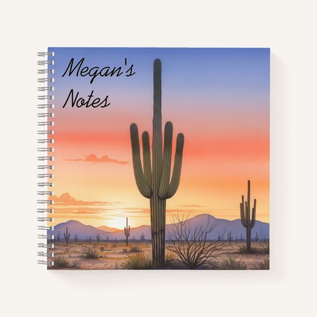 Sunset cactus notebook  (Front)