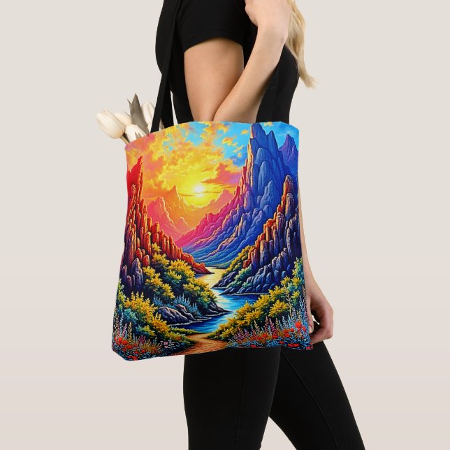  Sunset Canyon River Art Tote Bag (Close Up)