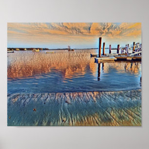 Sunset Cape Cod Dock Poster