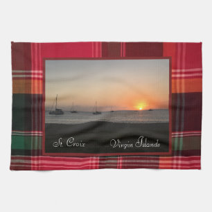 Sunset Caribbean Virgin Islands Tea Towel