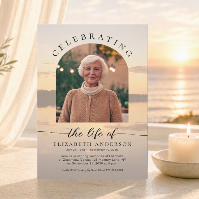 Sunset Celebration of Life Photo Invitation (Creator Uploaded)