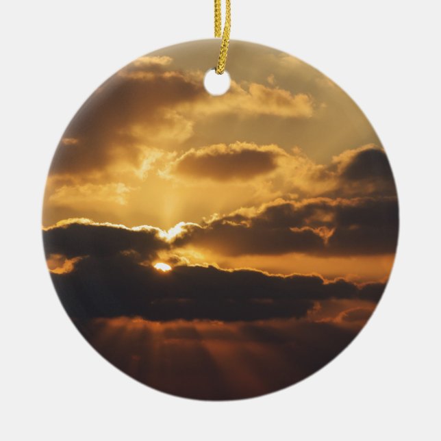Sunset Ceramic Tree Decoration (Front)