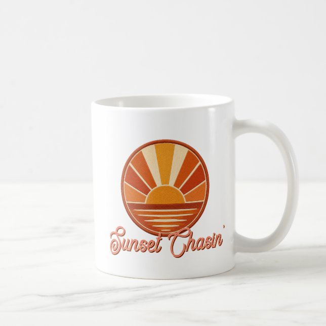 Sunset Chasin' Retro Vibe Coffee Mug (Right)
