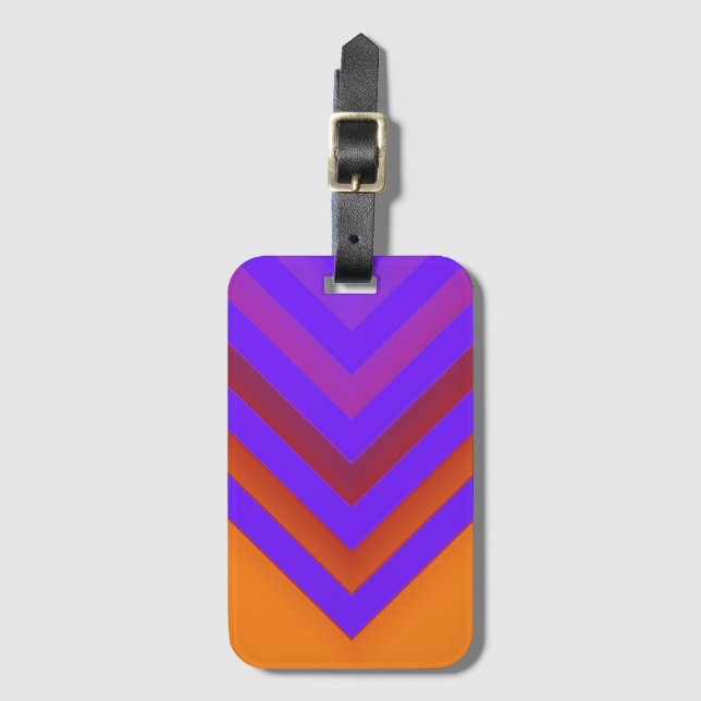 Sunset Chevron Luggage Tag (Front Vertical)