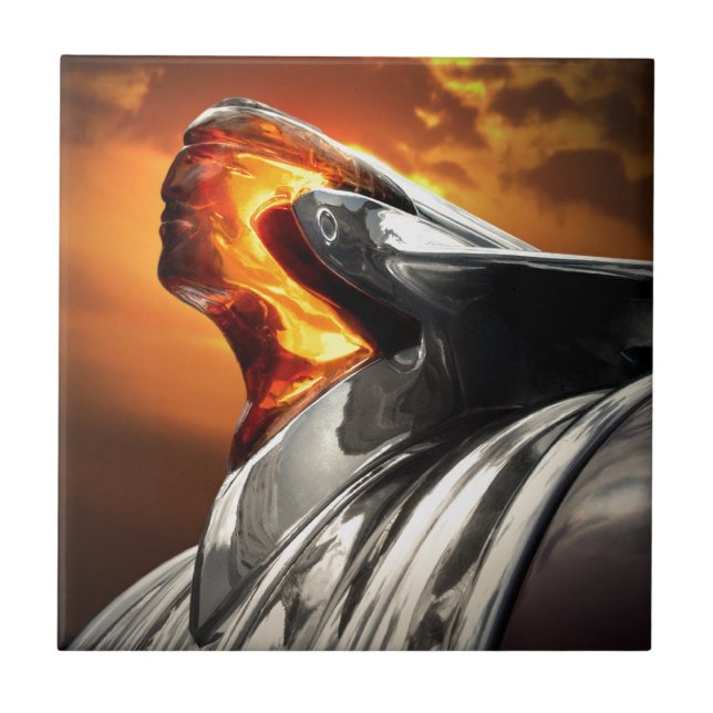 Sunset Chief Pontiac Chieftain Classic Car Ceramic Tile (Front)