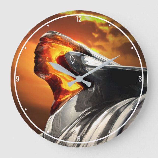 Sunset Chief Pontiac Chieftain Classic Car Large Clock (Front)