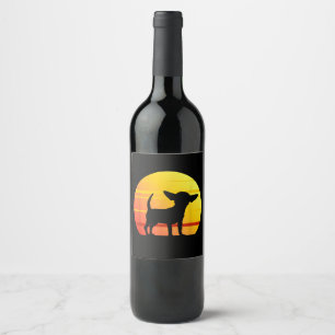Sunset Chihuahua Wine Label