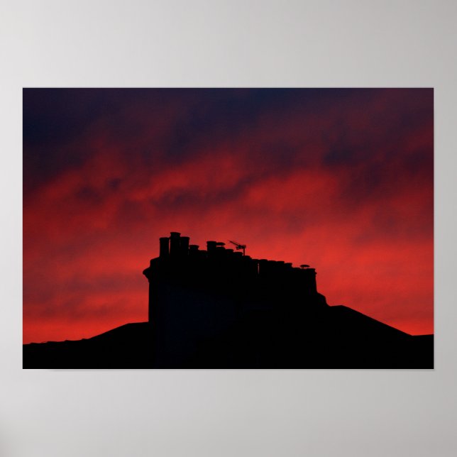 Sunset chimneys poster (Front)