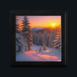 Sunset Christmas Gift Box<br><div class="desc">This holiday or Christmas gift box features a magical country snow scene.</div>