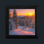 Sunset Christmas Gift Box<br><div class="desc">This holiday or Christmas gift box features a magical country snow scene.</div>