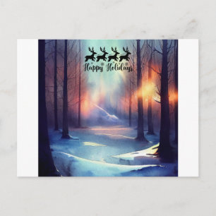 Sunset Christmas Time Holiday Postcard
