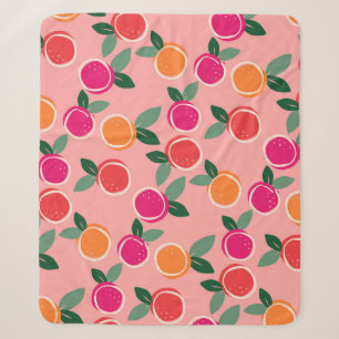 Sunset Citrus Symphony Sherpa Blanket