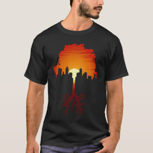 Sunset Cityscape Awesome Roots Country Nature Beau T-Shirt