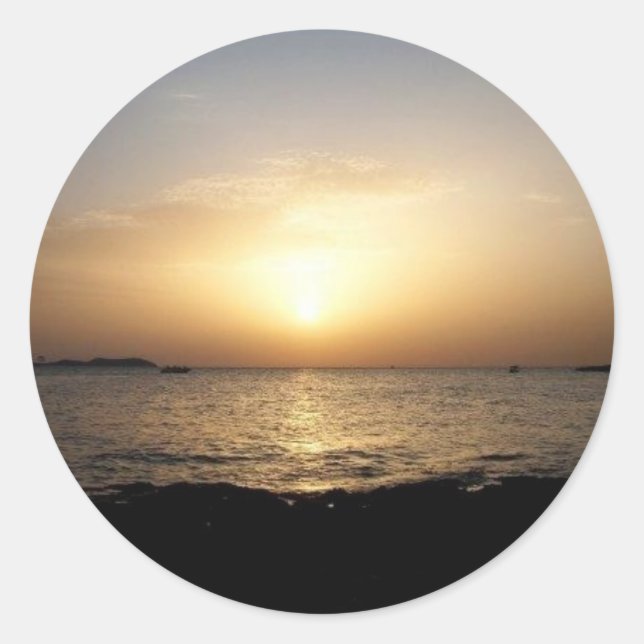 Sunset Classic Round Sticker (Front)
