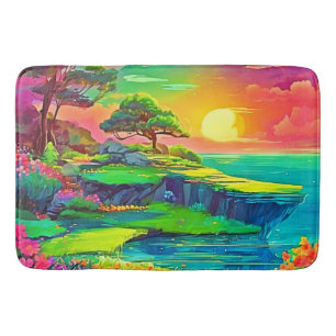 Sunset Cliff Paradise Art Bath Mat