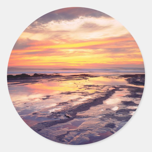 Sunset Cliffs tide pools Classic Round Sticker (Front)