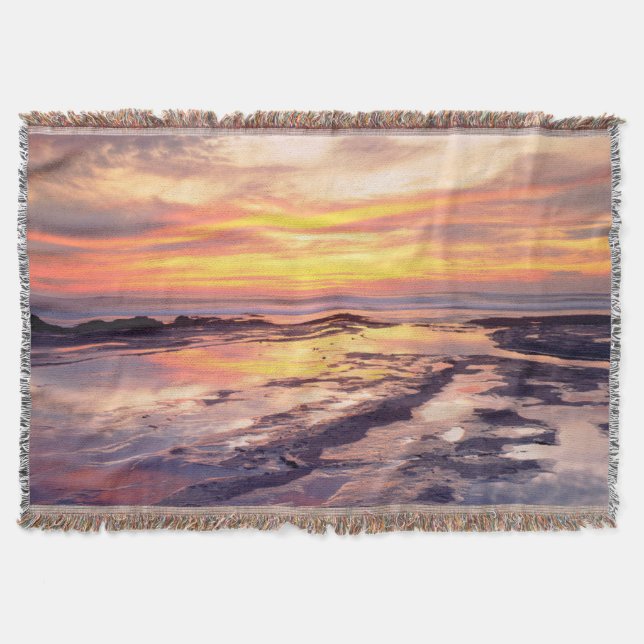 Sunset Cliffs tide pools Throw Blanket (Front)