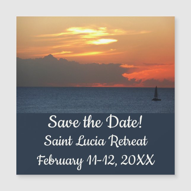 Sunset Clouds and Sailboat Save the Date (Front)
